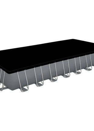 Swimming Pool Set 31' 4" x 16' x 52" Rectangular Metal Frame Above Ground with 2,200 GPH Filter Pump, Ladder and Pool Cover - Riparo82