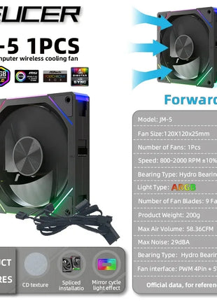 TEUCER 12CM ARGB Cableless Modular PWM Cooling Fan - Riparo82