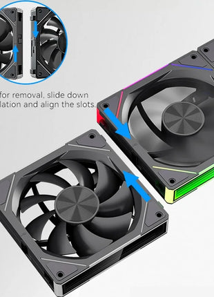 TEUCER 12CM ARGB Cableless Modular PWM Cooling Fan - Riparo82