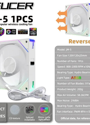 TEUCER 12CM ARGB Cableless Modular PWM Cooling Fan - Riparo82