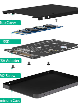 TISHRIC M.2 NGFF SSD To SATA 3 3.0 Adapter Card Converter M2 KEY B SSD To SATA Compatible 2230/2242/2260/2280 SSD - Riparo82
