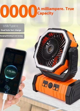 Outdoor Household Power Bank LED Light Camping Fan - riparo82