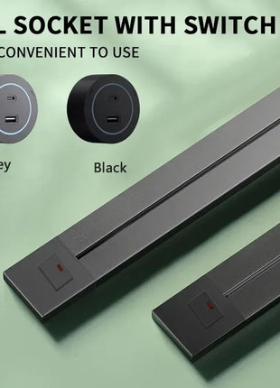 Track socket system mounted in home office