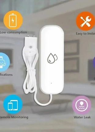 Tuya smart water leak sensor placed under kitchen sink