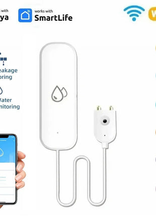 Tuya smart water leak sensor placed under sink

