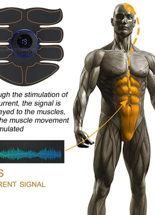U-shaped muscle stimulator applied to lower back