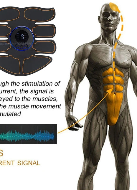 U-shaped muscle stimulator applied to lower back