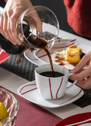 MALACASA Set da tavola da tavola in porcellana bianca avorio da 18/30 pezzi con tazze da 6 pezzi Piattini Piatto da pranzo per zuppa da dessert - riparo82