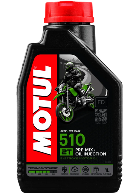 Motul 104028 - Motorcycle Lubricant Oil 510 2t Powerlube 1L. Semi-Synthetic High Performance Motorcycle - Riparo82