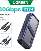 UGREEN M2 SSD Case M.2 NVMe SATA SSD Enclosure Adapter 20Gbps USB 3.2 Gen2 USB C External Enclosure Supports M and B&M Keys - Riparo82