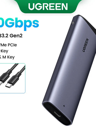 UGREEN M2 SSD Case M.2 NVMe SATA SSD Enclosure Adapter 20Gbps USB 3.2 Gen2 USB C External Enclosure Supports M and B&M Keys - Riparo82