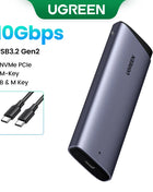 UGREEN M2 SSD Case M.2 NVMe SATA SSD Enclosure Adapter 20Gbps USB 3.2 Gen2 USB C External Enclosure Supports M and B&M Keys - Riparo82