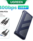 UGREEN M2 SSD Case M.2 NVMe SATA SSD Enclosure Adapter 20Gbps USB 3.2 Gen2 USB C External Enclosure Supports M and B&M Keys - Riparo82