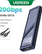 UGREEN M2 SSD Case M.2 NVMe SATA SSD Enclosure Adapter 20Gbps USB 3.2 Gen2 USB C External Enclosure Supports M and B&M Keys - Riparo82