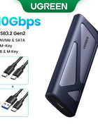 UGREEN M2 SSD Case M.2 NVMe SATA SSD Enclosure Adapter 20Gbps USB 3.2 Gen2 USB C External Enclosure Supports M and B&M Keys - Riparo82