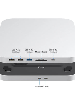 USB C Hub with Hard Drive Enclosure Type C Docking Station Supports NVME/SATA M.2 SSD Case 4K  10Gbps Data  M1 M2 for Mac Mini - Riparo82