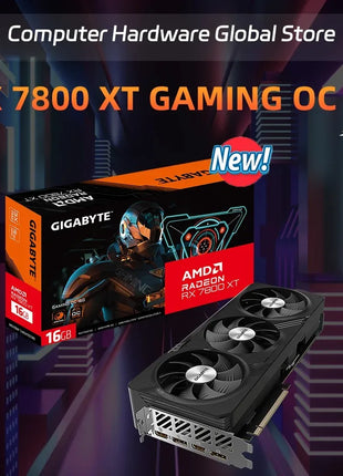 USED GIGABYTE-AMD RX7800 XT GAMING OC 16G Three fan graphics card, Placa de vídeo,GDDR6, 256 bits, PCIe 4.0, - Riparo82