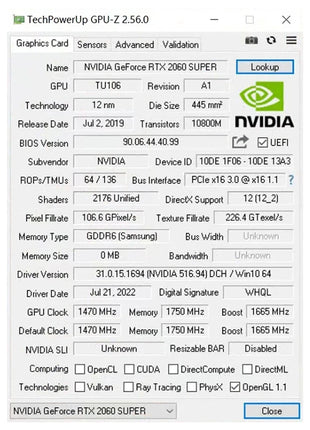 USED  NVIDIA GeForce RTX2060 SUPER 8G Graphics Cards GDDR6 Video Memory HDMI DP PCIE3.0x16 Gaming Video Card for Desktop PC - Riparo82