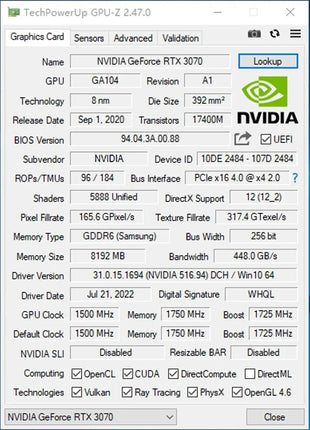 USED RTX 3070 8GB Gaming Graphics Card NVIDIA GPU Placa De Video GDDR6 256bit HDMI*1 DP*3 PCI-E 4.0 x16 rtx 3070 8gb Video Card - Riparo82