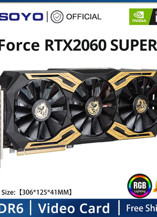 USED SOYO Graphics Card 1660Super 2060 3060 3070Ti 3080Ti GDDR6/GDDR6X 8G 12G Cards Gaming Video Card NVIDIA Computer GPU - Riparo82