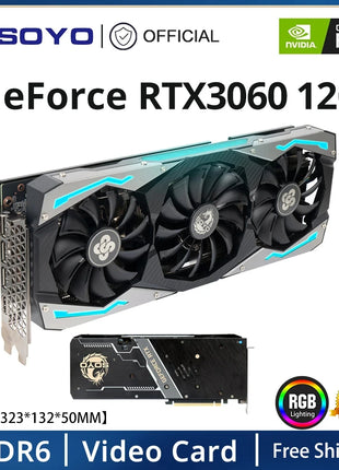 USED SOYO Graphics Card 1660Super 2060 3060 3070Ti 3080Ti GDDR6/GDDR6X 8G 12G Cards Gaming Video Card NVIDIA Computer GPU - Riparo82