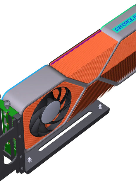 Universal ADT Riser PCI-E x16 ATX Upright Graphics Card Vertical Bracket GPU Holder+GEN4 PCIE4.0 16X Riser Adapter Cable 15~50CM - Riparo82