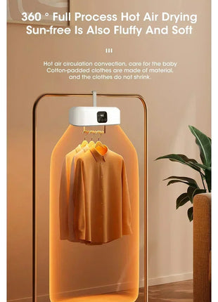 User assembling portable dryer at home