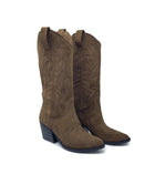 MARIA - Stivale Texano Camperos in CAMOSCIO TESTA DI MORO con ricami