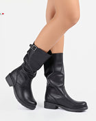 Stivale BIKER in Vera Pelle Nero