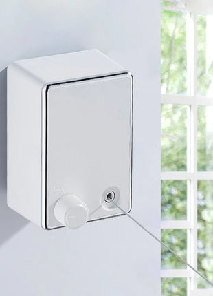Wall-mounted retractable clothesline with extended drying cable