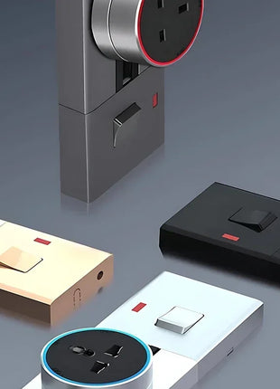 Wall-mounted track socket with multiple plug adapters
