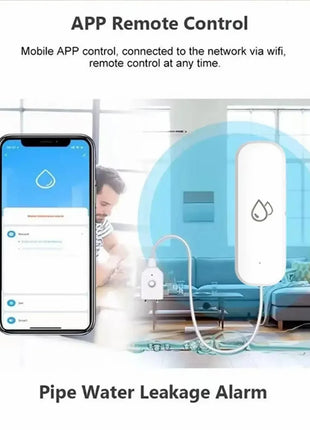 Water sensor activated in flooded bathroom scene