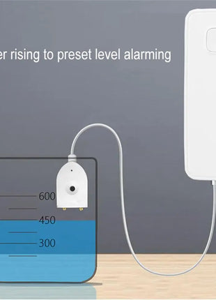 WiFi-enabled water detector placed near washing machine