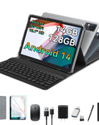 Android 14 Tablet 10.1 Inch Incell Large Screen 2025 Latest 4G Cellular Tablet with Keyboard 14GB RAM(8+6 Virtual)+128GB ROM+1TB 2 in 1 Octa-Core Tablet 5G WIFI 7000mAh Battery Bluetooth/Mouse/Case - Riparo82