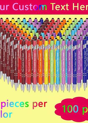 50/70/100 Penne - Uso Quotidiano, Ritorno a Scuola, Premi Scolastici, Regali di Natale, Compleanno, Inchiostro Nero, Personalizzabili per Aziende