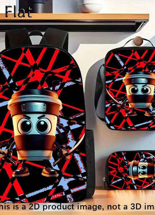 3 Pezzi Set Zaino Brr brr Patapim: Include uno Zaino Capiente, una Penne e un Borsa Pranzo con Cerniera e Spalline Regolabili, Ideale per Viaggi e Pendolarismo