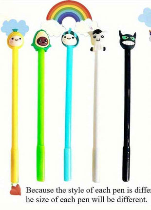 50 pezzi, set di penne a sfera stile cartoon, scrittura fluida, punta 0.5mm fine, cilindro in plastica con cappuccio a clip, design creativi vari, ideale per ufficio e scuola, 18+
