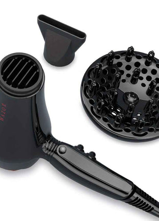 Pro Ionic 1875W Hair Dryer - Hair Dryers with Diffuser and Concentrator for Fast Drying, Less Frizz, and Shine, 3 Heat/2 Speed Settings, AC Motor, ALCI Plug, and Black Color