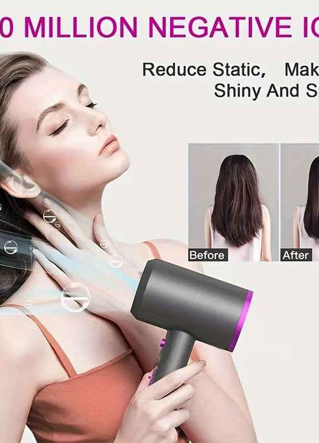 Electric Hair Dryer, Household High-power Negative Ion Hair Care Hot And Cold Air Speed Dry Hair Dryer, Easy To Carry