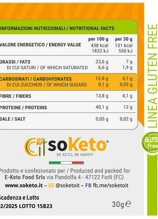 Biscotti Frollini KETO SENZA GLUTINE con gocce di cioccolato 0% zuccheri