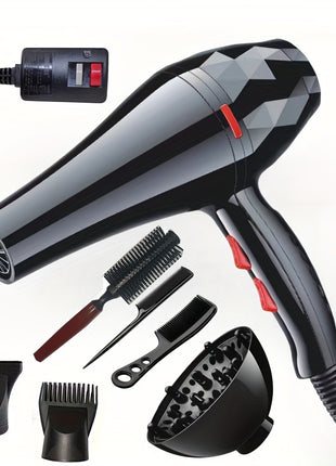 Professional High-Speed Hair Dryer Set - Fast Drying, Low Noise, Advanced Ionic Technology, Multiple Heat Settings, Cool Shot Button, Concentrator Attachment, Suitable for Home Use, Salon-Quality Styling - Riparo82