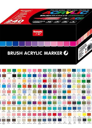 240/168 Colori 2025 Nuovi Pennarelli Acrilici con Punta Morbida per Pittura e Arte, Penne per Pittura Professionali per Fai da Te e Creazioni Artistiche