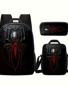 Marvel Set da 3 Pezzi Zaino Spider-Man Cartoon Leggero, Design Capiente. Include Zainetto a Spalla, Borsa a Tracolla e Astuccio per Matite. Ideale per Pendolari o Viaggi, Regalo Perfetto per San Valentino e Compleanni, per Adolescenti