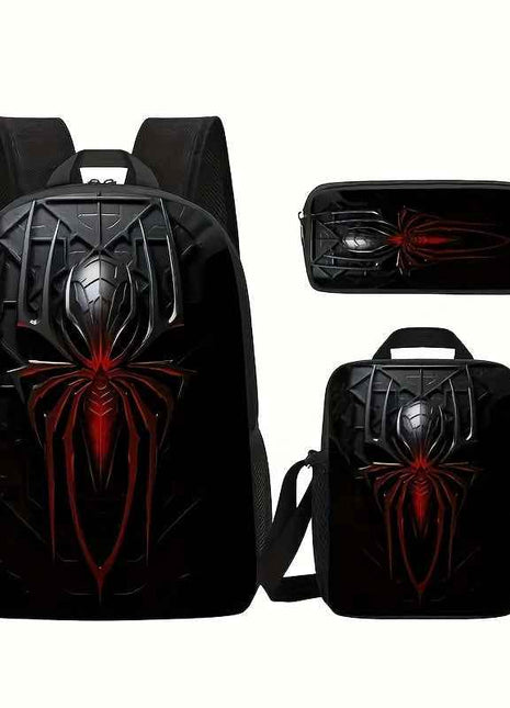 Marvel Set da 3 Pezzi Zaino Spider-Man Cartoon Leggero, Design Capiente. Include Zainetto a Spalla, Borsa a Tracolla e Astuccio per Matite. Ideale per Pendolari o Viaggi, Regalo Perfetto per San Valentino e Compleanni, per Adolescenti