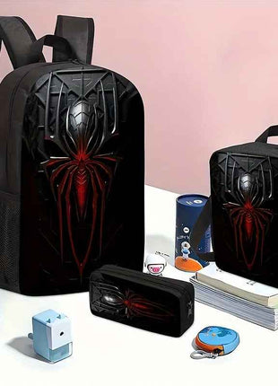 Marvel Set da 3 Pezzi Zaino Spider-Man Cartoon Leggero, Design Capiente. Include Zainetto a Spalla, Borsa a Tracolla e Astuccio per Matite. Ideale per Pendolari o Viaggi, Regalo Perfetto per San Valentino e Compleanni, per Adolescenti