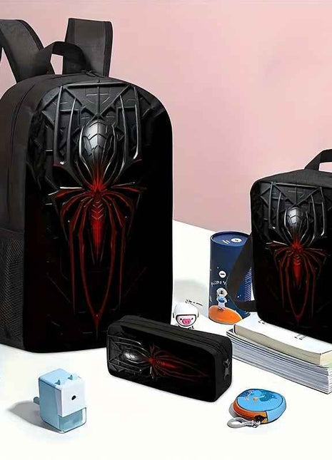 Marvel Set da 3 Pezzi Zaino Spider-Man Cartoon Leggero, Design Capiente. Include Zainetto a Spalla, Borsa a Tracolla e Astuccio per Matite. Ideale per Pendolari o Viaggi, Regalo Perfetto per San Valentino e Compleanni, per Adolescenti