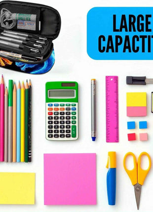 Portapenne Dual Dragons - Design Drago di Fuoco e Ghiaccio con Scomparto a Cerniera, Astuccio Resistente per Materiale Scolastico, Viaggi, Ragazze e Ragazzi Adolescenti