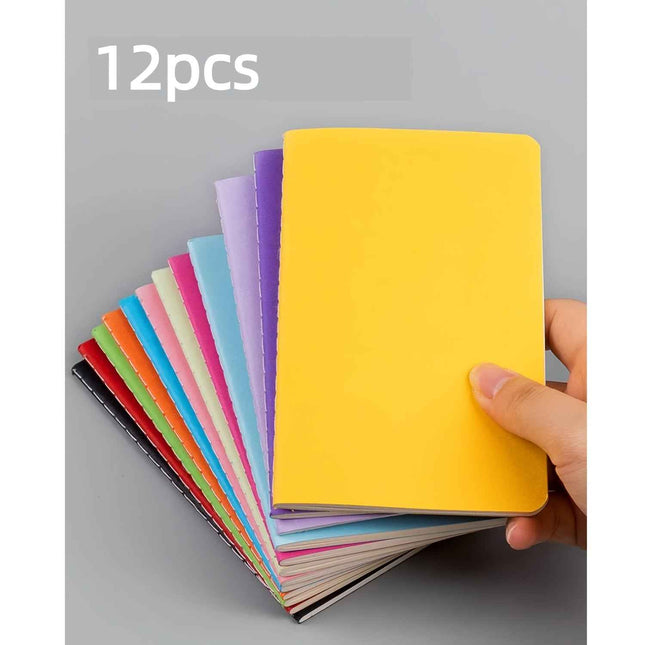 36 pezzi di mini quaderni al dettaglio - Piccolo set di taccuini da tasca con copertine colorate, pagine nere e penna elastica - Perfetto per l'uso quotidiano in ufficio, appunti di studio o uso personale, quaderni e taccuini