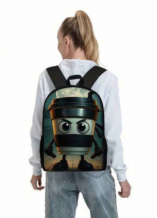 3pcs Zaino Cappuccino Assassino (Italian Brainrot) Borsa Pranzo Portapenne Donna Solido Lavabile per Regali Stile Retro, Ideale per la Scuola e Escursioni – Trolley per Matite