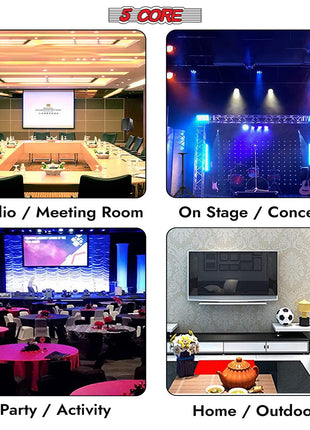 5 Core Speaker Stand Tripod Pair Floor Heavy Duty Adjustable Up to 72 Inch DJ Studio Monitor Stands Pole Mount - SS HD 2PK BLK BAG - Riparo82